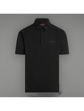NEW Ghost Golf Polo Shirt Mens Large BLACK Short Sleeve Stretch Athleisure NWT